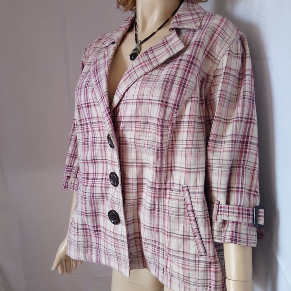 Nwt $76 RELATIVITY Button Down Trench Coat 2X - Picture 2 of 8